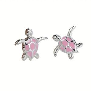 Pink Mother Of Pearl Sea Turtle Earrings